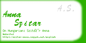 anna szitar business card